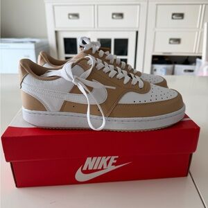 Nike Women’s White and Tan Sneakers
